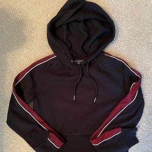 BRAND NEW True Religion Black and Red Cropped Hoodie